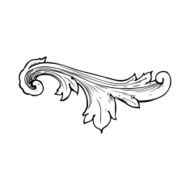 traditional hand drawn floral swirl N22