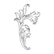 traditional hand drawn floral swirl N23