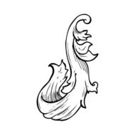 traditional hand drawn floral swirl N24