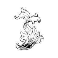 traditional hand drawn floral swirl N25