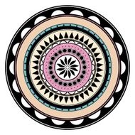 Pastel colored hand drawn zentangle mandala element