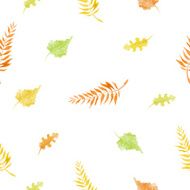 Fall leafs seamless pattern in watercolor N2