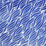 Vector pattern of handdrawn waves placed on blue blurred background N2