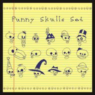 Funny cute skulls set N2
