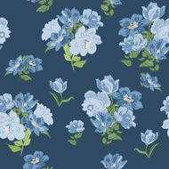 Seamless texture with blue flowers N3