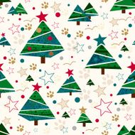 Christmas tree seamless pattern - Illustration N2