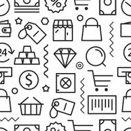 Different shopping seamless pattern Lineart concept