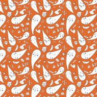 Lovely ghost Stylish cartoon seamless pattern