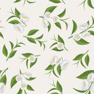 Seamless texture with leaves and flowers of tea
