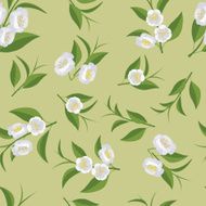 Seamless texture with leaves and flowers of tea N2