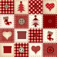 Seamless Christmas background in patchwork style