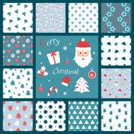 Set of retro style Christmas patterns Winter background Endless textures