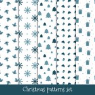 Set of simple retro Christmas patterns Winter background Endless textures