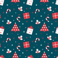 Merry Christmas Happy New Year Winter holiday background Cute seamless