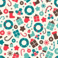 Retro style Christmas patterns Winter background Endless texture in pastel
