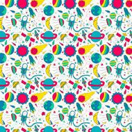 Awesome cosmic seamless pattern with earth N2