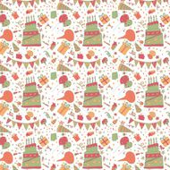 Stunning seamless pattern with happy birthday