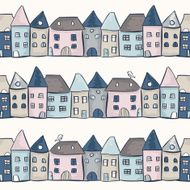 Seamless pattern with houses N14