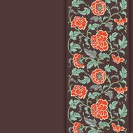 Elegant vector card with decorative asian flowers
