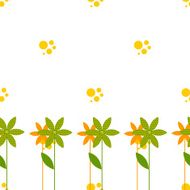 seamless pattern with cartoon flowers bubbles N2