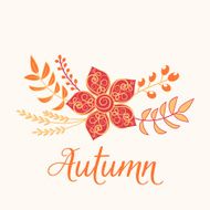 Autumn floral card Nature symbol vector collection