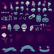Big halloween elements set