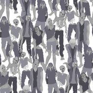 Zombie seamless pattern in gray colors
