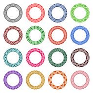 Sixteen plates colored ornaments