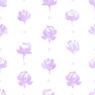 Hand Drawn Watercolor Flowers seamless Pattern Vector Illustration