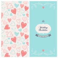 Vector romantic wedding invitation 2 sides N2