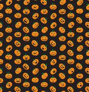 Seamless pattern from Halloween emotional pumpkins