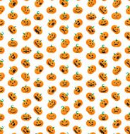 Seamless pattern from Halloween emotional pumpkins N2