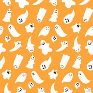 Seamless pattern from halloween emotional ghosts