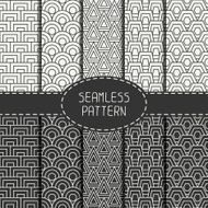 Set of line polygon seamless pattern Geometric figures Wrapping paper