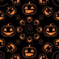 Funny pumpkins seamless pattern