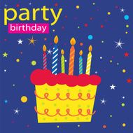 Birthday Party with candles on birthday cake vector design