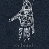 Illustration with mehendi drawing on woman`s hand N2