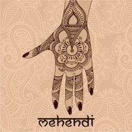 Illustration with mehendi drawing on woman`s hand N3