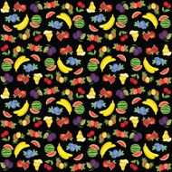 Pattern with different fruit