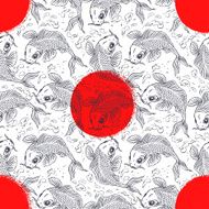 seamless background with Japanese carps