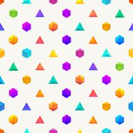 Polygon 3d objects Seamless geometric pattern