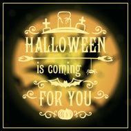 Happy Halloween message design on unfocused background