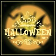 Happy Halloween message design on unfocused background N2