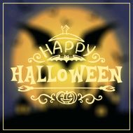 Happy Halloween message design on unfocused background N3