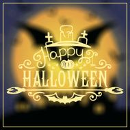 Happy Halloween message design on unfocused background N5