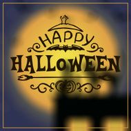 Happy Halloween message design on unfocused background N6