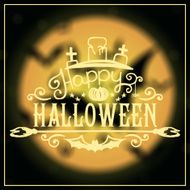 Happy Halloween message design on unfocused background N8