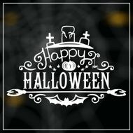 Happy Halloween message design on unfocused background N10