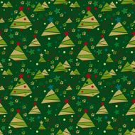 Christmas tree seamless pattern -Illustration