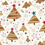Christmas tree seamless pattern - Illustration N3